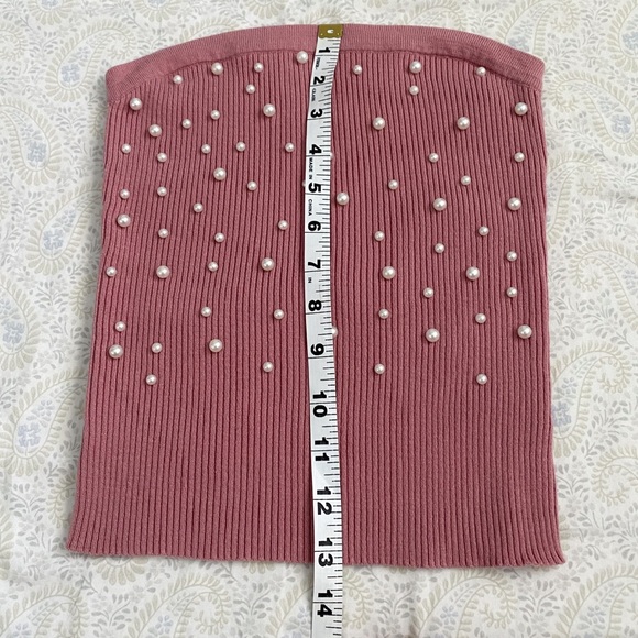 Meraki 2-piece ribbed sweater tube top, balloon sleeve cowl neck coord set - Picture 7 of 9